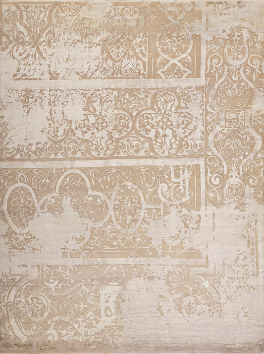 Luxury hand knotted carpet made from Wool & Botanical Silk