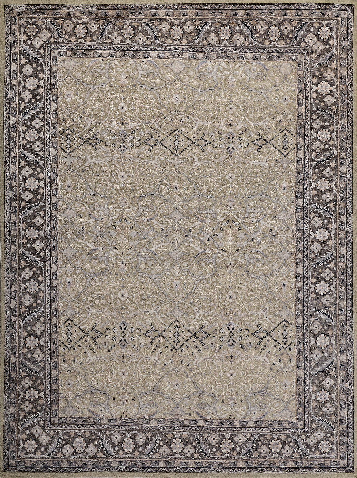 Luxury hand knotted carpet made from Wool & Botanical Silk