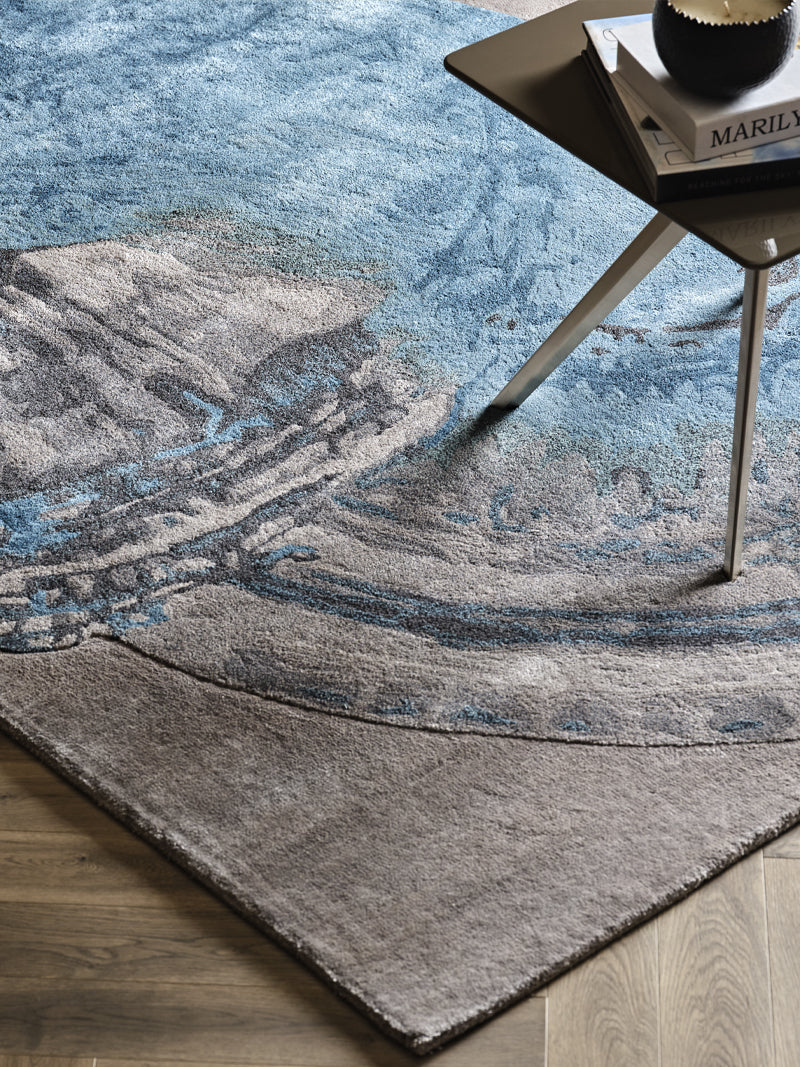 Luxury carpet in Custom Size color and Prussian size