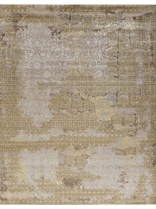 Luxury hand knotted carpet made from Wool & Botanical Silk