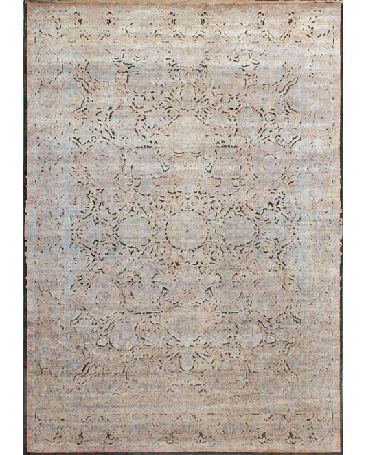 Luxury hand knotted carpet made from Wool & Bamboo Silk