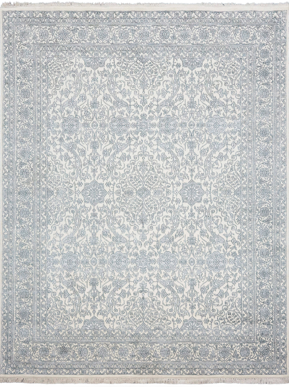 Luxury hand knotted carpet made from Wool & Bamboo Silk