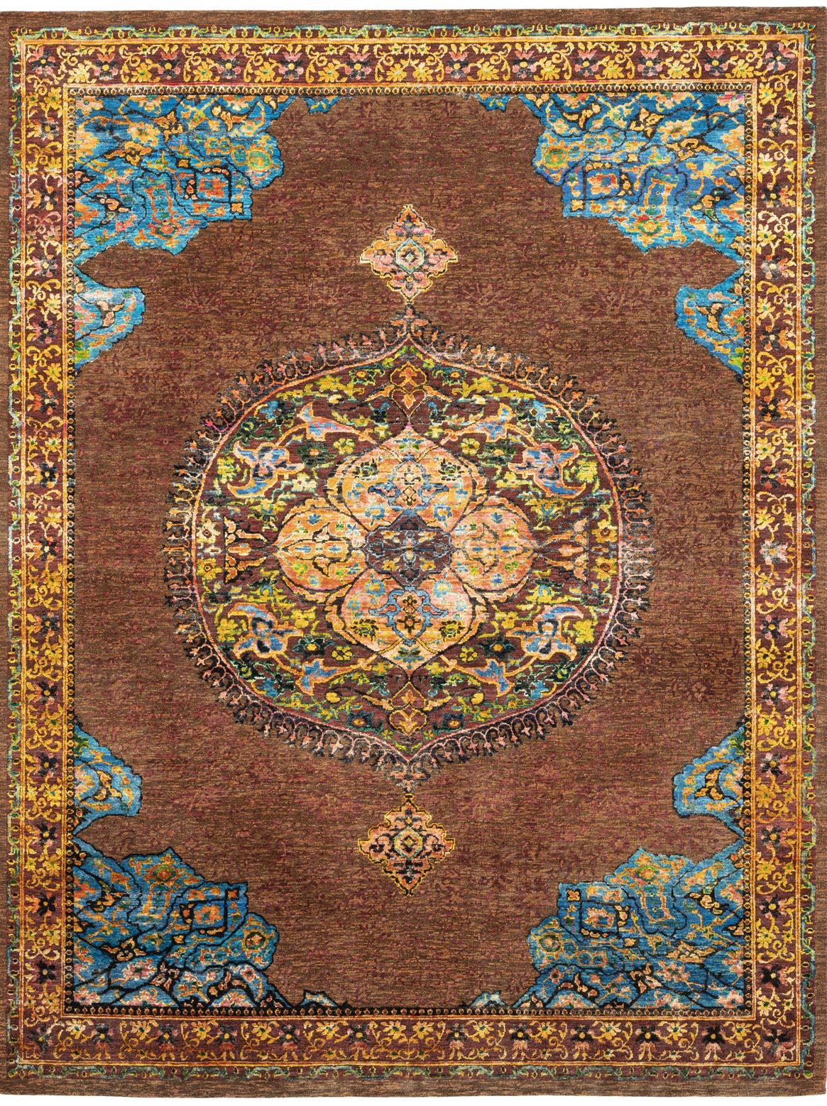 Luxury hand knotted carpet made from Wool & Botanical Silk