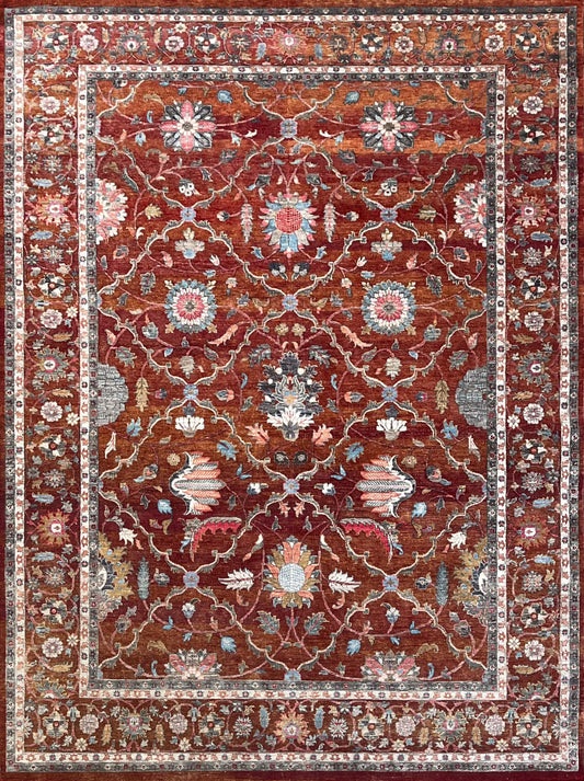 Luxury hand knotted carpet made from Wool & Bamboo Silk