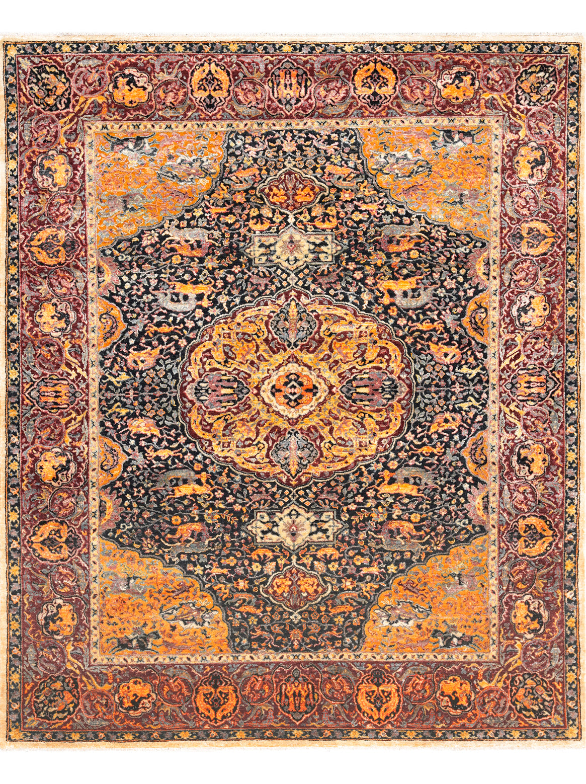 Luxury hand knotted carpet made from Wool & Botanical Silk