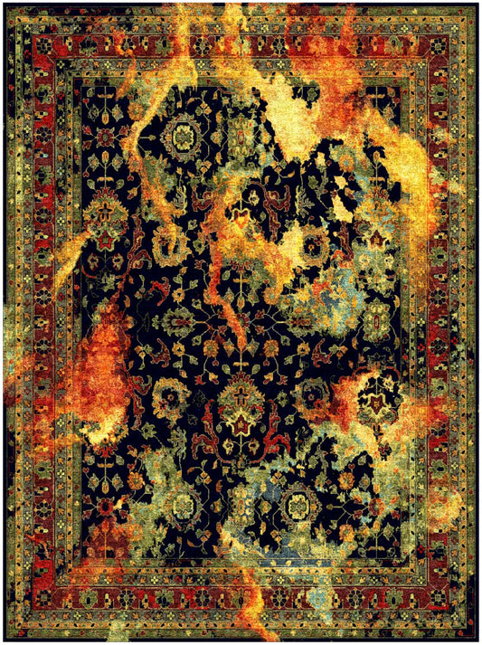 Luxury hand knotted carpet made from Wool & Pure Silk