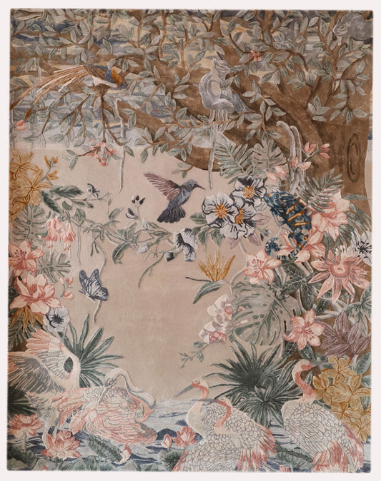 Luxury hand tufted carpet made from Wool & Bamboo Silk