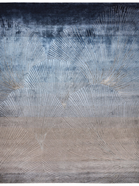 Luxury hand knotted carpet made from 100% Botanical Silk