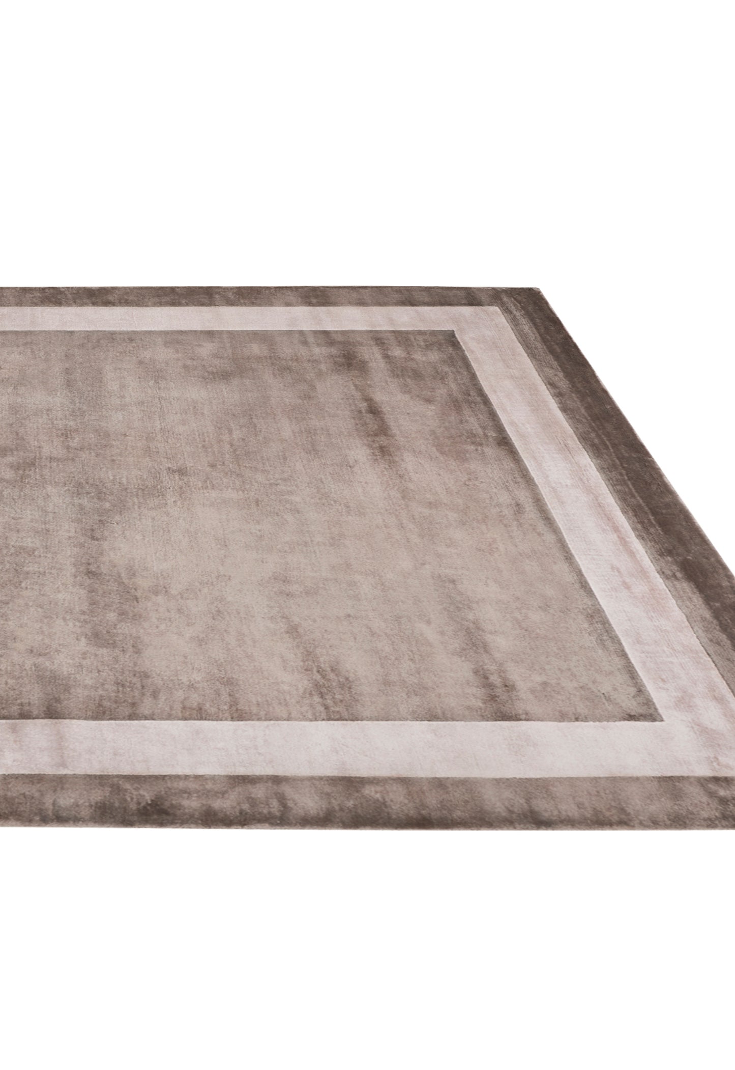 Luxury hand knotted carpet made from 100% Botanical Silk in grey color and 5'6" x 8' size