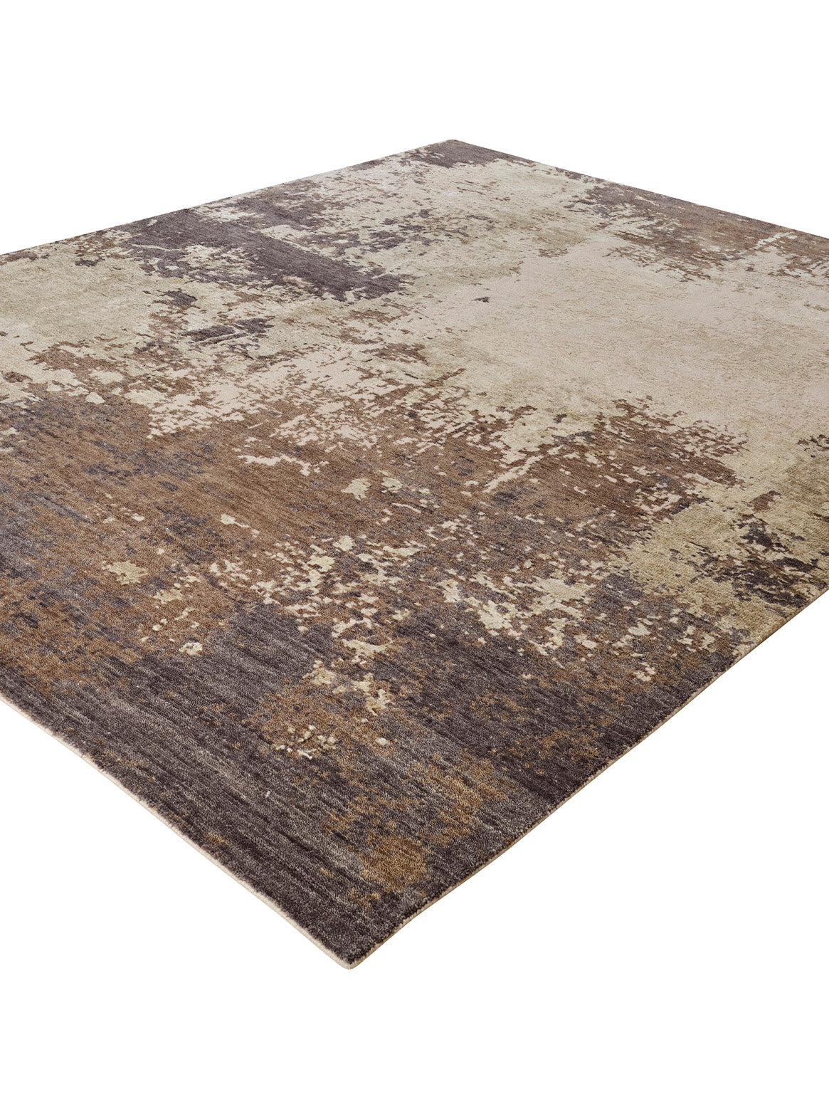Luxury hand knotted carpet made from Modern in charcoal ivory color and 8' x 10' size