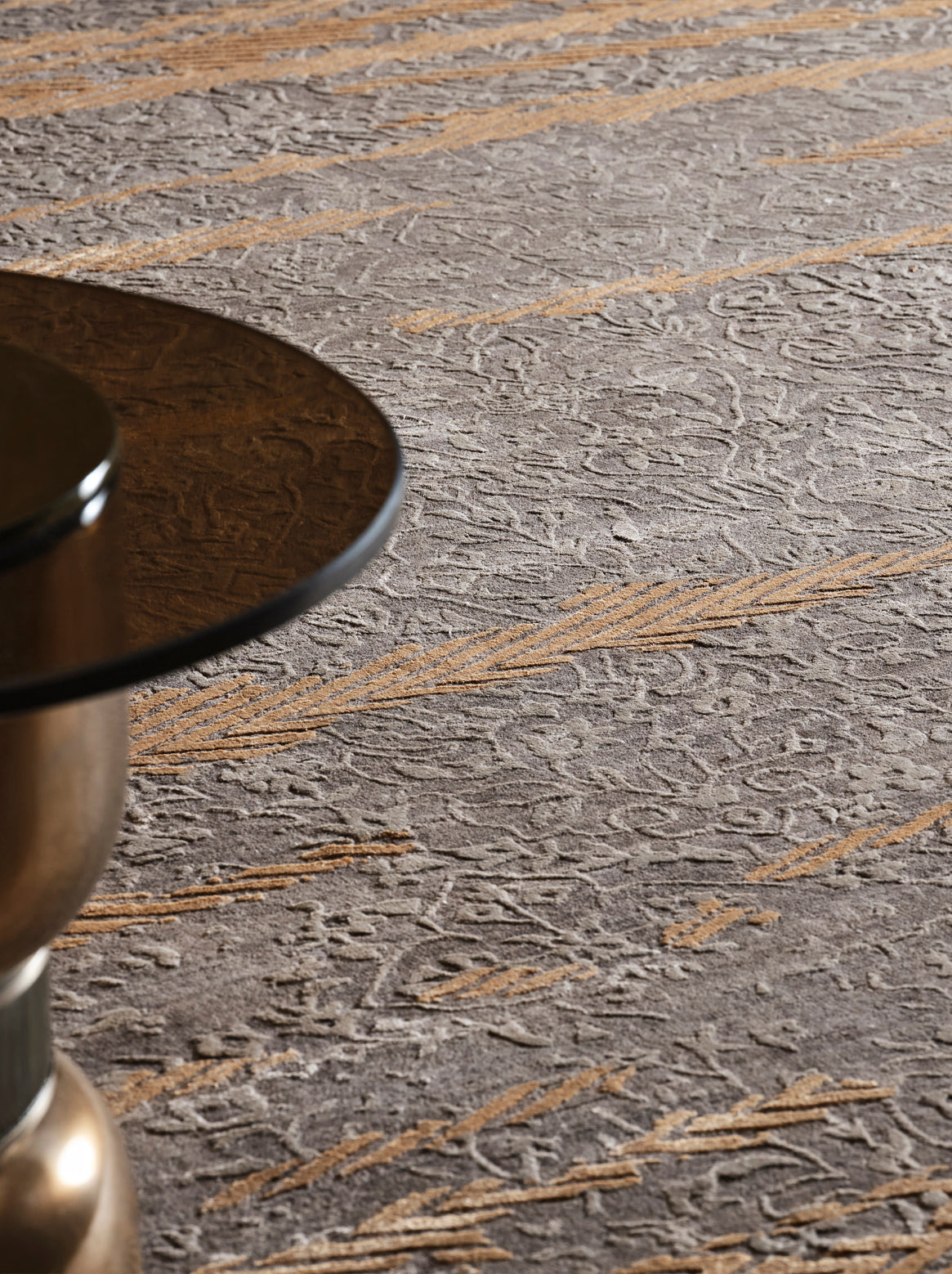 Luxury hand knotted carpet made from Wool & Botanical Silk in rust color and 5'6" x 8' size