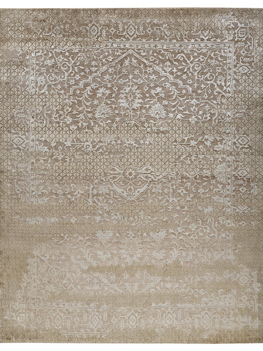 Luxury hand knotted carpet made from Wool & Botanical Silk
