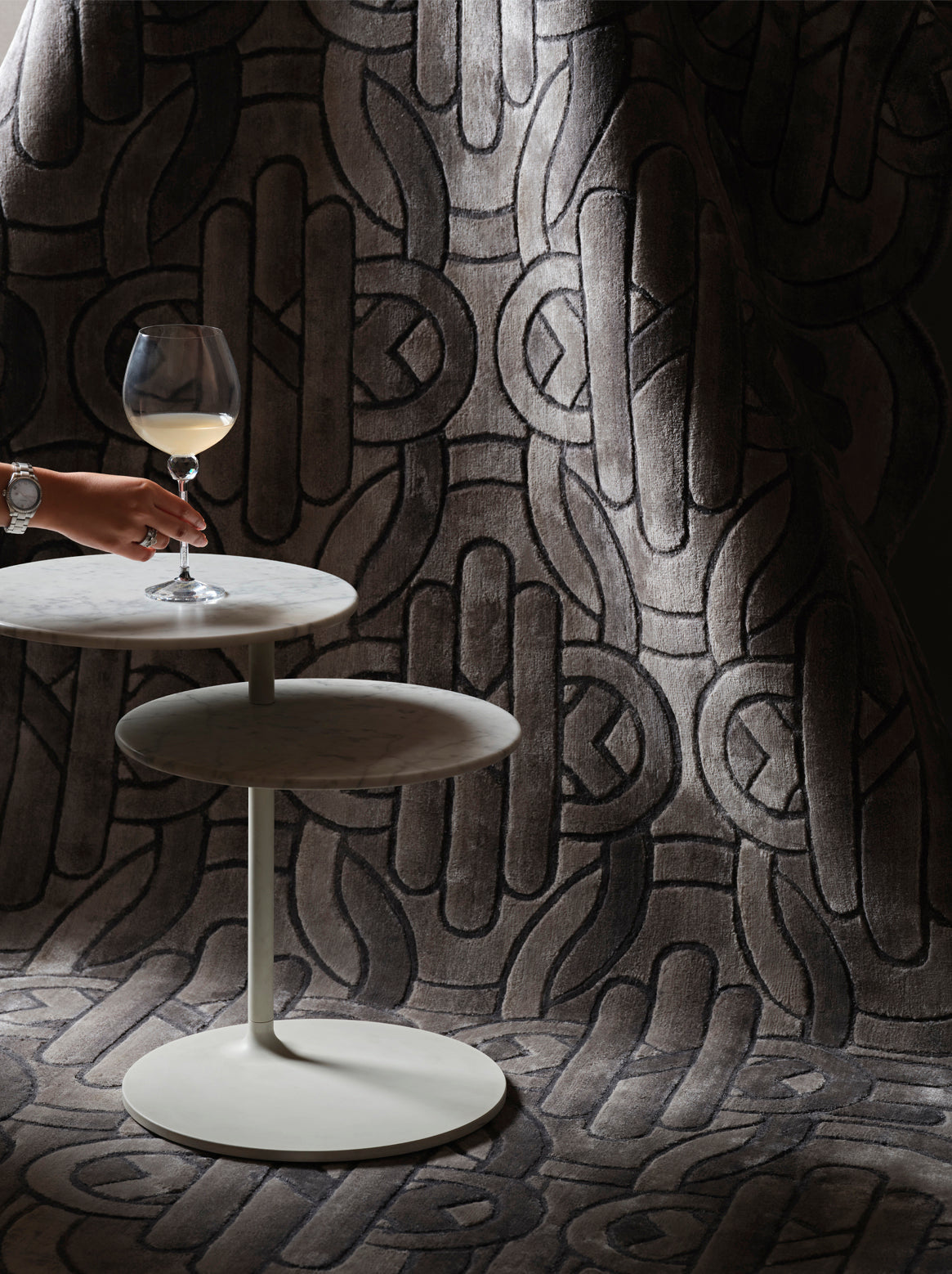 Luxury hand knotted carpet made from 100% Botanical Silk in ash color and 11' x 6'4" size