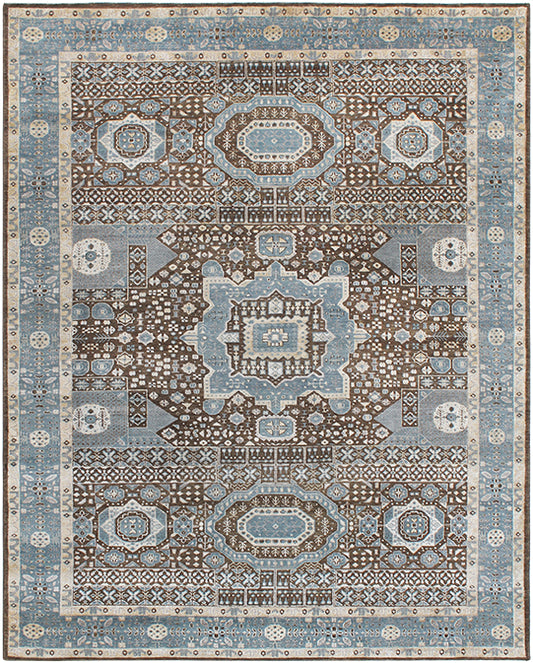 Luxury hand knotted carpet made from Wool & Bamboo Silk