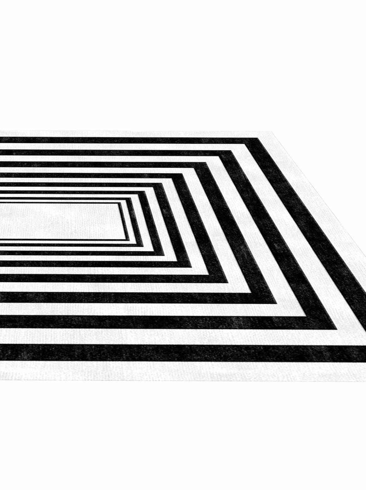 Product: Luxury Carpet | Color: Black & White | Size: 5'6" x 8'
