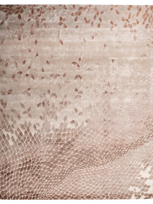 Luxury hand knotted carpet made from 100% Botanical Silk