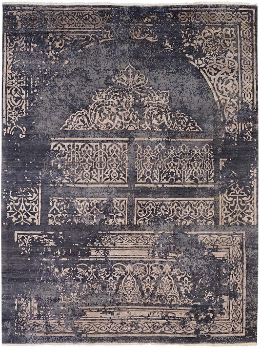 Luxury hand knotted carpet made from Wool & Botanical Silk