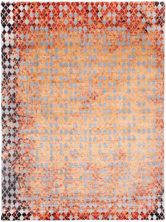 Luxury hand knotted carpet made from Wool & Botanical Silk