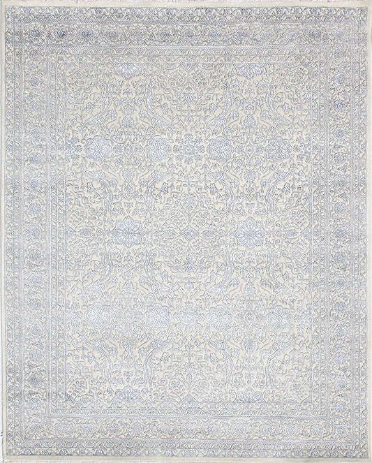 Luxury hand knotted carpet made from Wool & Botanical Silk
