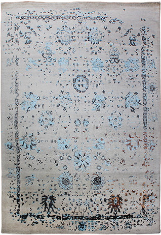 Luxury hand knotted carpet made from Wool & Bamboo Silk
