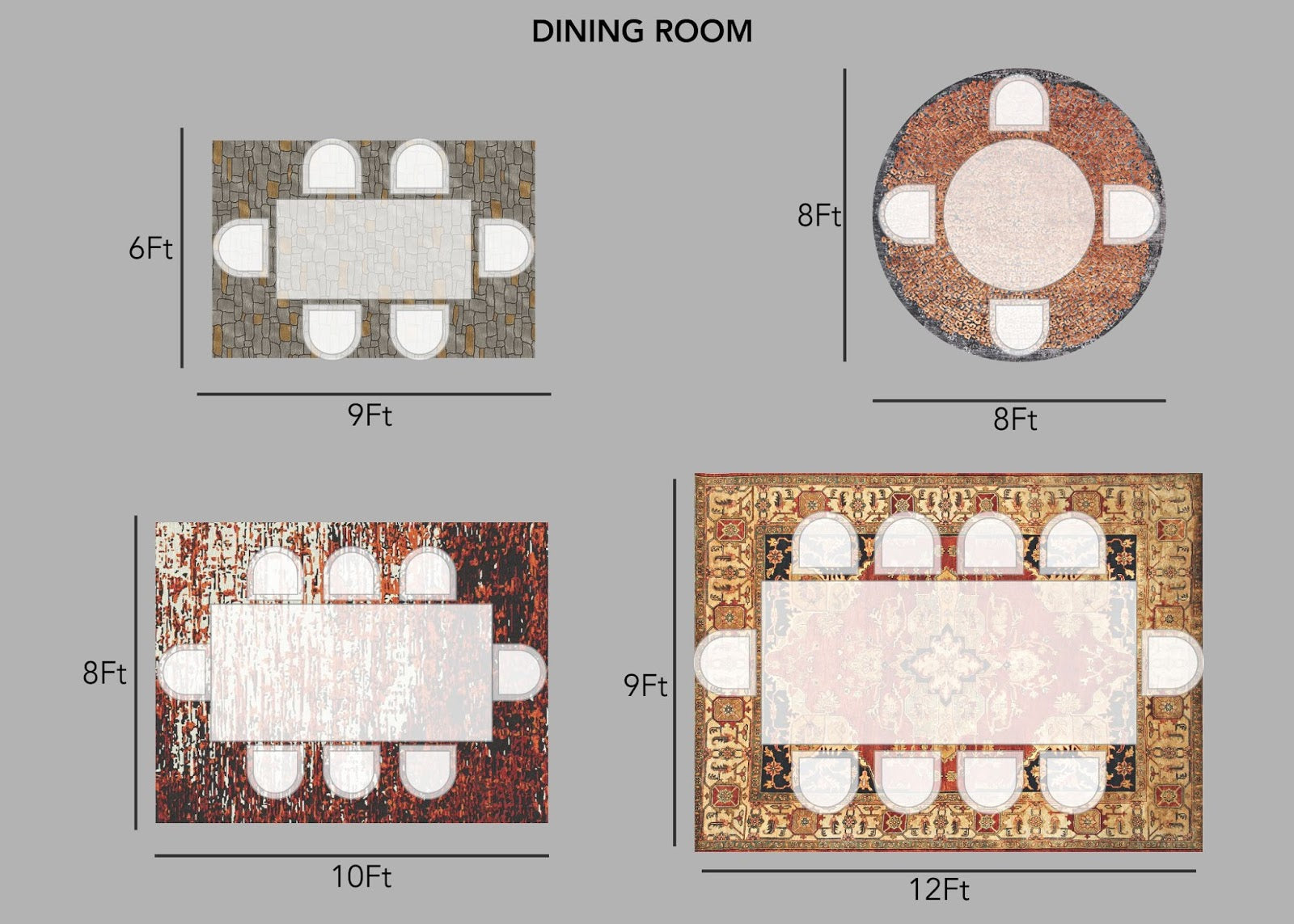 Choosing The Right Rug Size For Dining Room (Part - III) – Hands Carpets