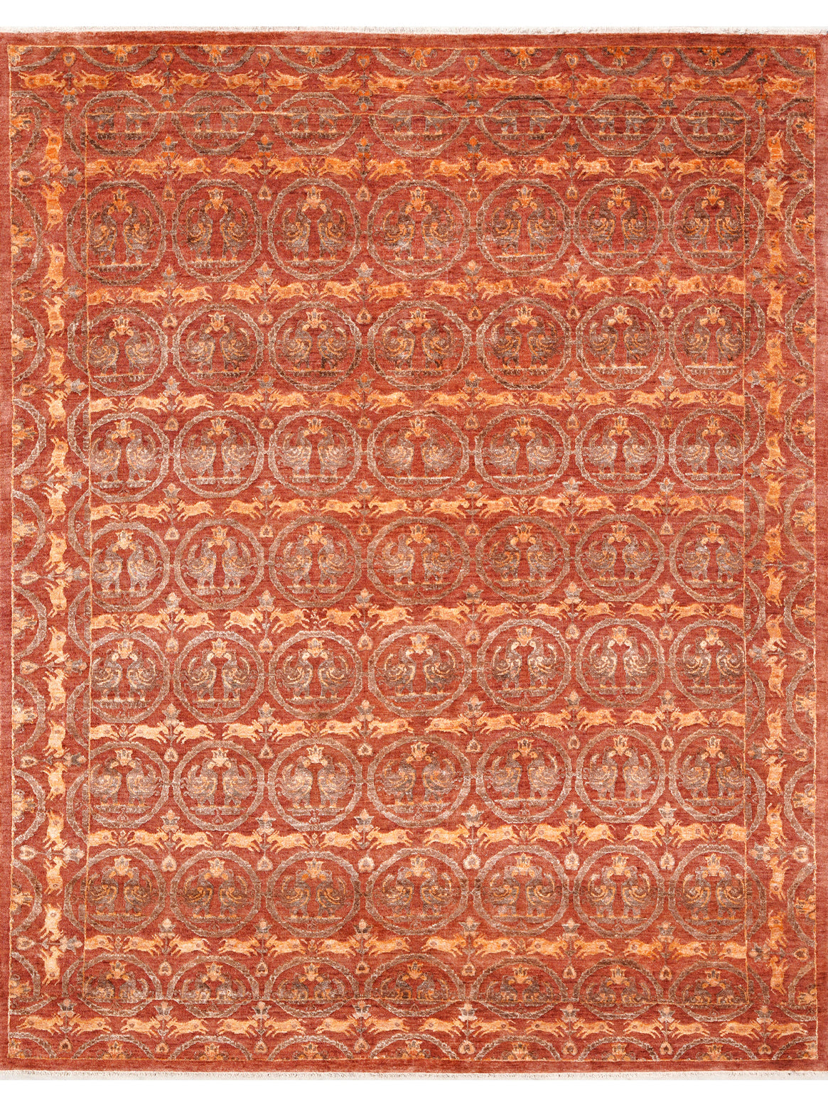 Hands DL 5030 Rust Luxury Carpet - Wool & Bamboo Silk, Hand Knotted (6' x 9')