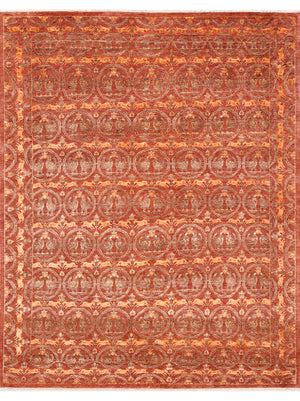 Hands DL 5030 Rust Luxury Carpet - Wool & Bamboo Silk, Hand Knotted (6' x 9')