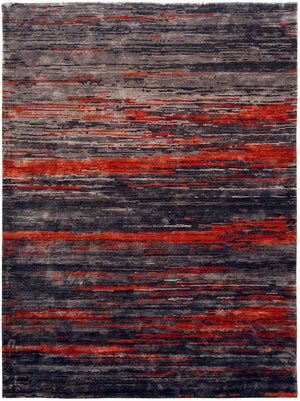 Hands FLUMINE Rust Luxury Carpet - 100% Botanical Silk, Hand Tufted (3' x 5')