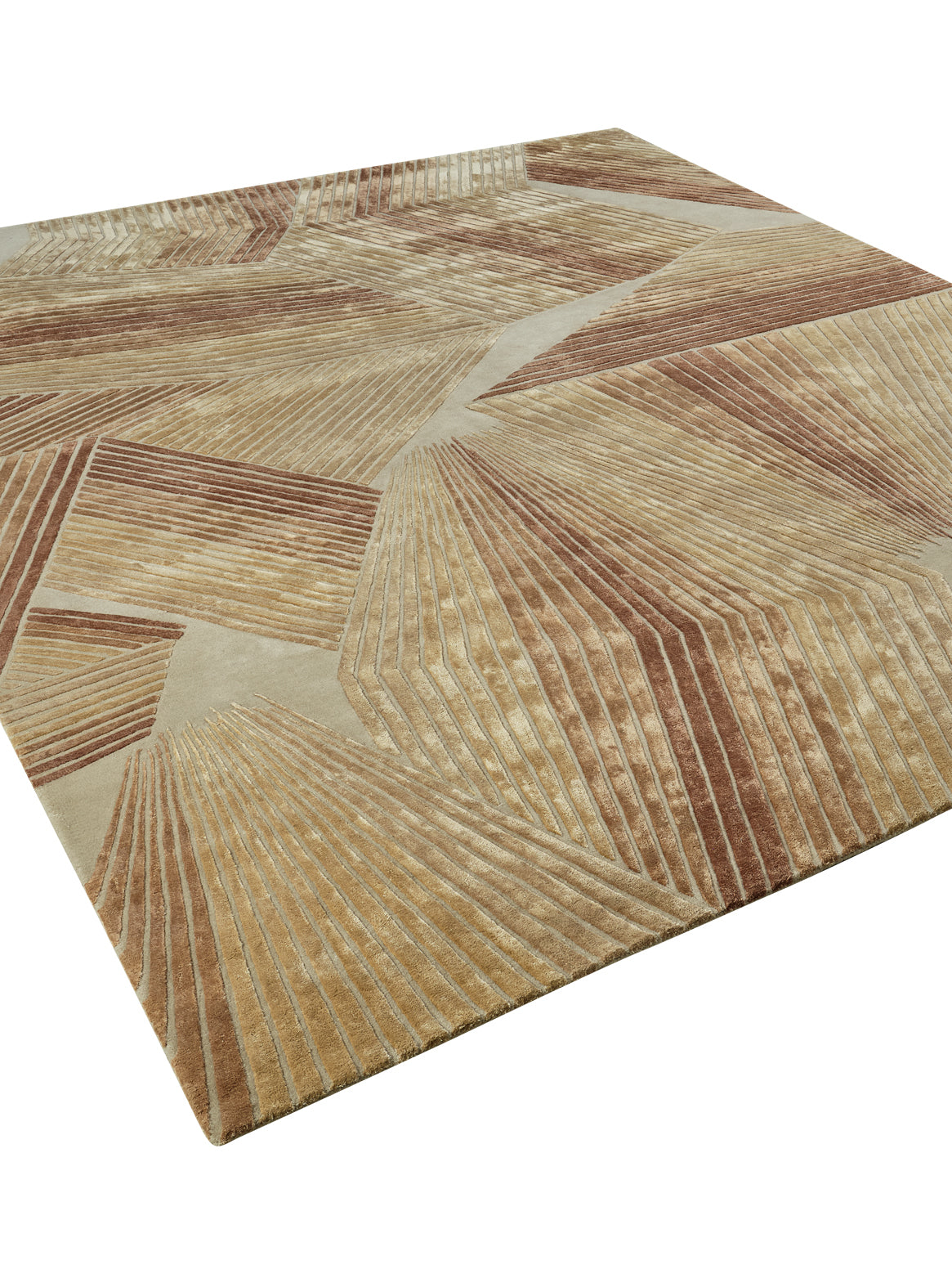 Gleam Beige Rust Handmade Luxury Carpet – Wool & Botanical Silk | Hand ...