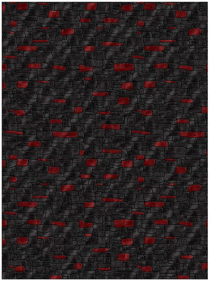 Hands GRAVEL Red & Black Luxury Carpet - 100% Botanical Silk, Hand Tufted (3' x 5')