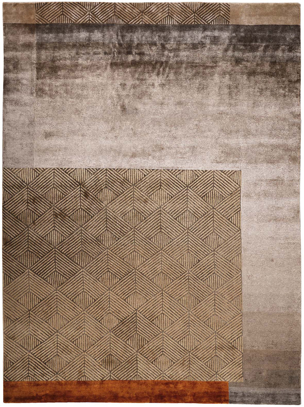HELIX Rust Handmade Luxury Carpet – Botanical Silk | Hand Knotted ...