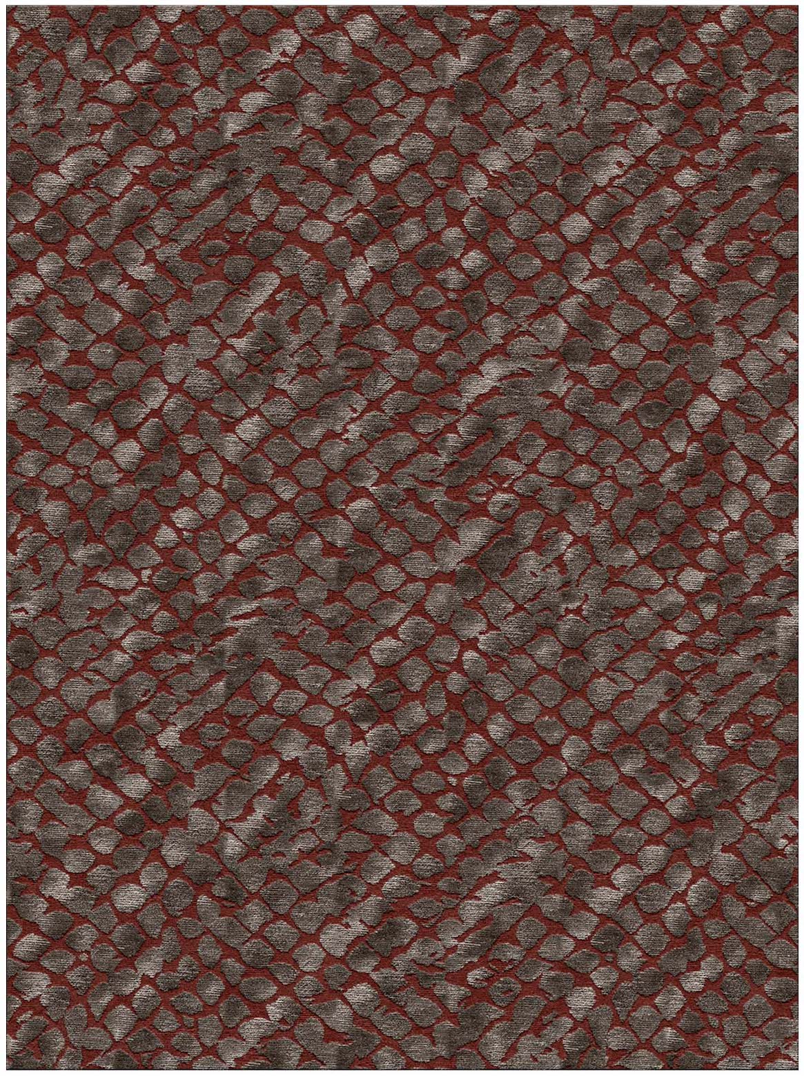 Hands INDULGE Charcoal Red Luxury Carpet - 100% Botanical Silk, Hand Tufted (3' x 5')