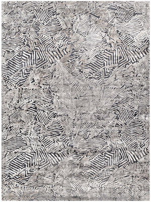 Hands LEVEE Silver Taupe Luxury Carpet - 100% Botanical Silk, Hand Tufted (3' x 5')