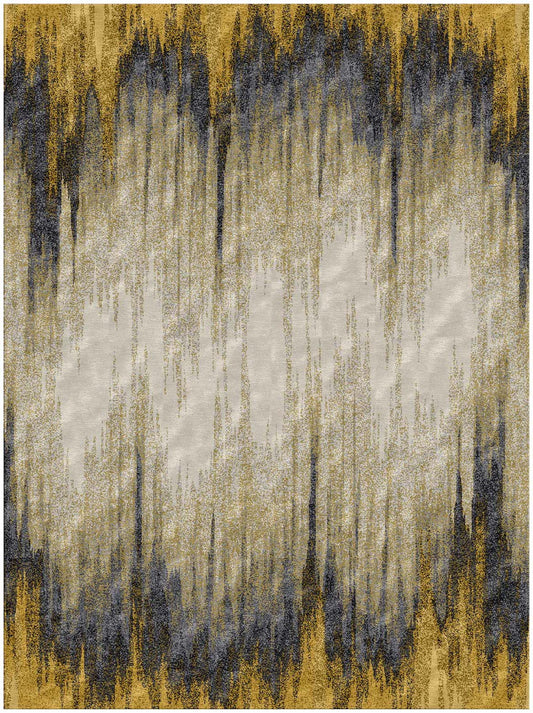 Hands MEZZOTINT Gold Luxury Carpet - 100% Botanical Silk, Hand Tufted (3' x 5')