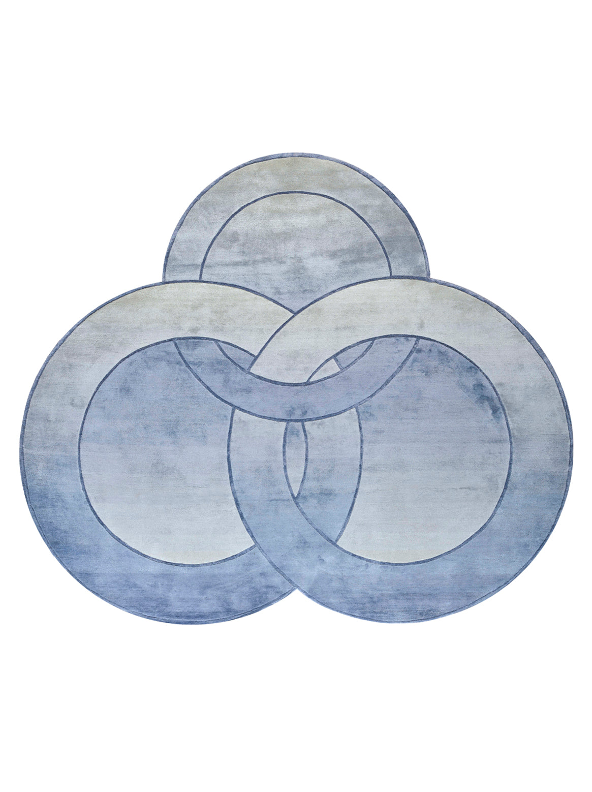 Hands N∞ HOOPS Blue Luxury Carpet - 100% Botanical Silk, Hand Knotted (7’ x 6’)