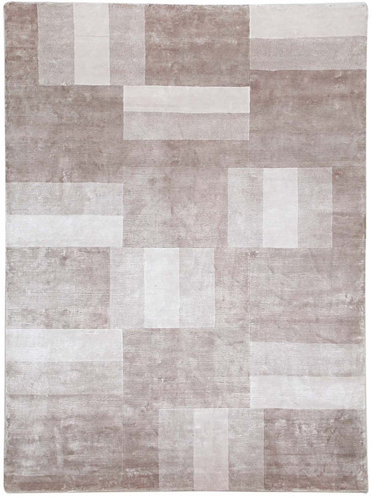 Hands NUANCE Taupe Luxury Carpet - 100% Botanical Silk, Hand Knotted (8' x 10')