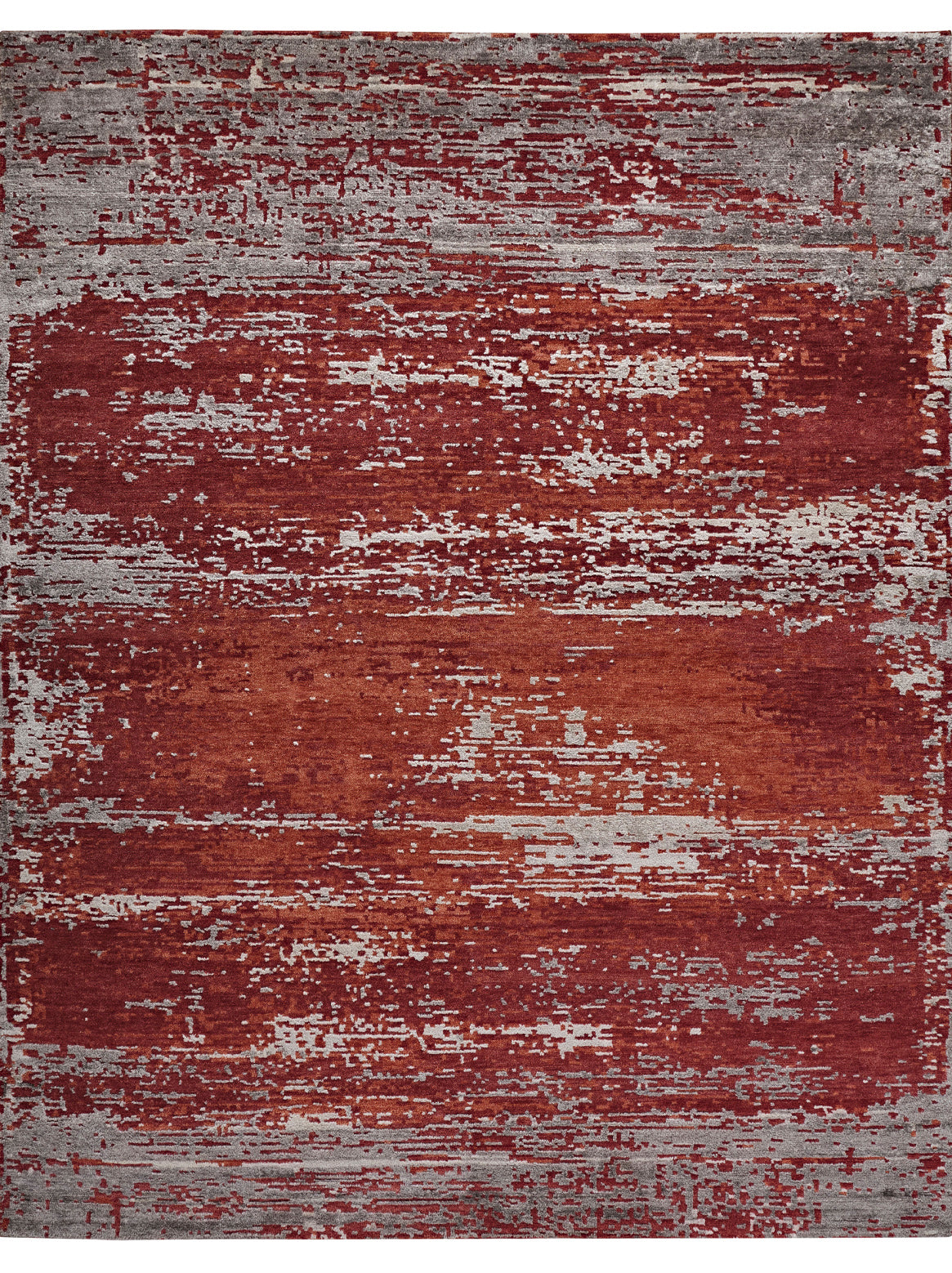 Hands ROU Red Luxury Carpet - Wool & Bamboo Silk, Hand Knotted (8' x 10')