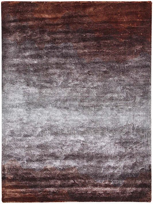 Hands SEQUENCE Rust Luxury Carpet - 100% Botanical Silk, Hand Tufted (3' x 5')