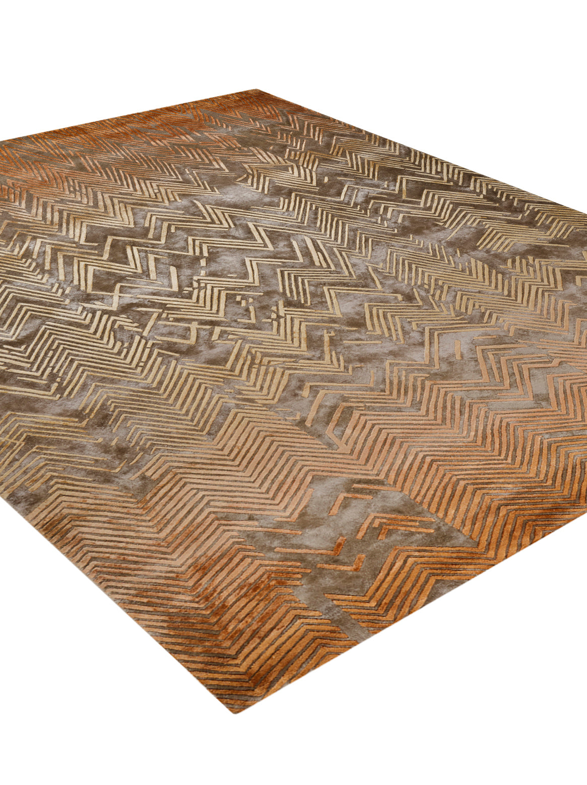 Luxury Rust Rug VESPER Rust Handmade Luxury Carpet – 100% Botanical Silk | Hand Knotted ...