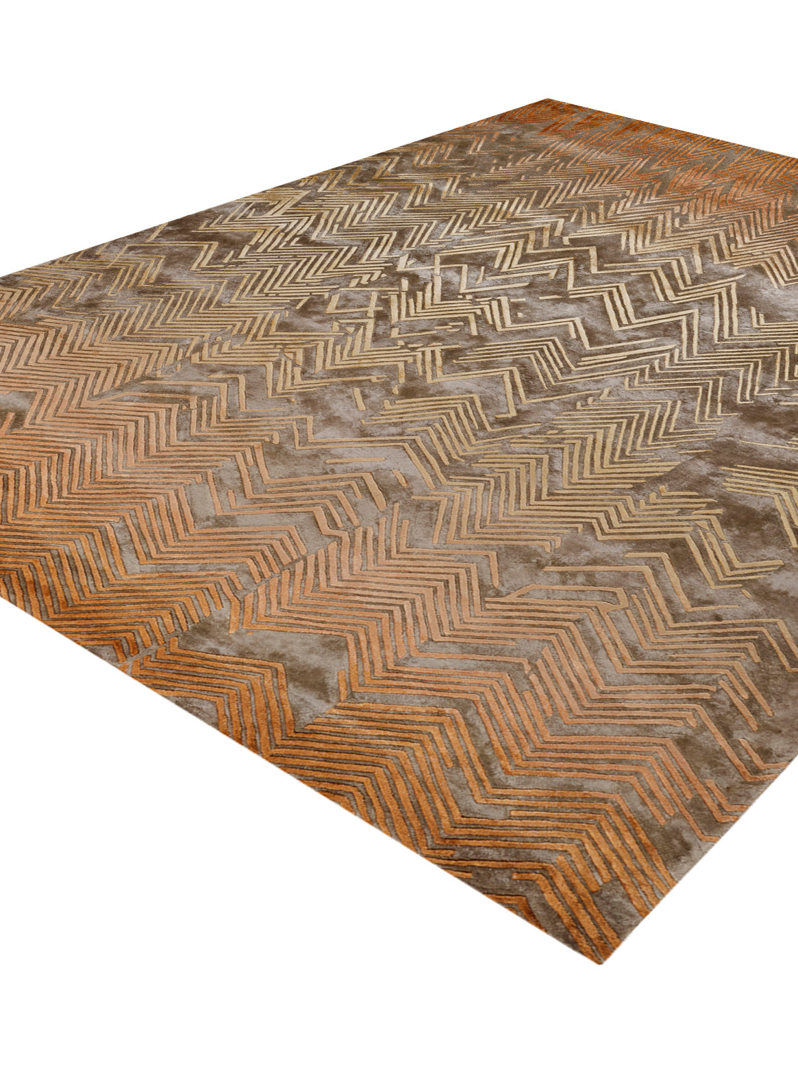 Luxury Rust Rug VESPER Rust Handmade Luxury Carpet – 100% Botanical Silk | Hand Knotted ...