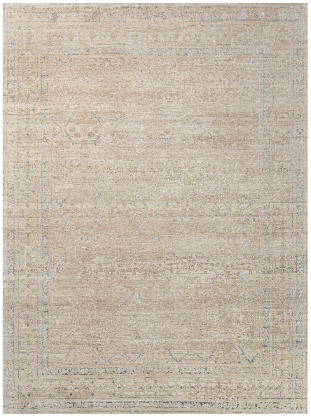 6×9 Feet Handmade Carpet Blue Hand Knotted Palace Wool main image 1