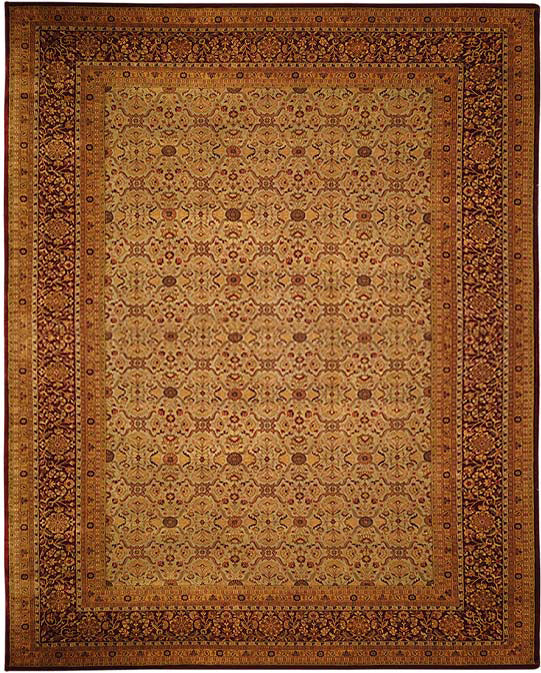 Hands P 27042 Brown Beige Luxury Carpet - 100% Wool, Hand Knotted (11' x 17')