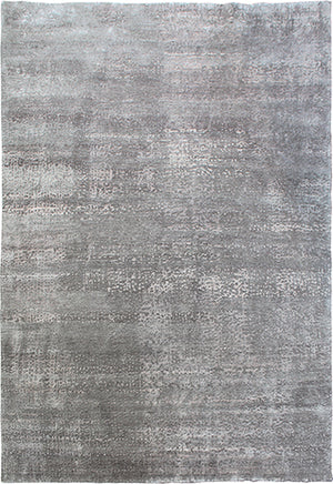 Hands P 4811 Grey Silver Luxury Carpet - Wool & Bamboo Silk, Hand Knotted (8' x 10')