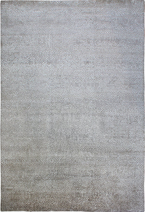 Hands P 4815 Beige Taupe Luxury Carpet - Wool & Bamboo Silk, Hand Knotted (8' x 10')