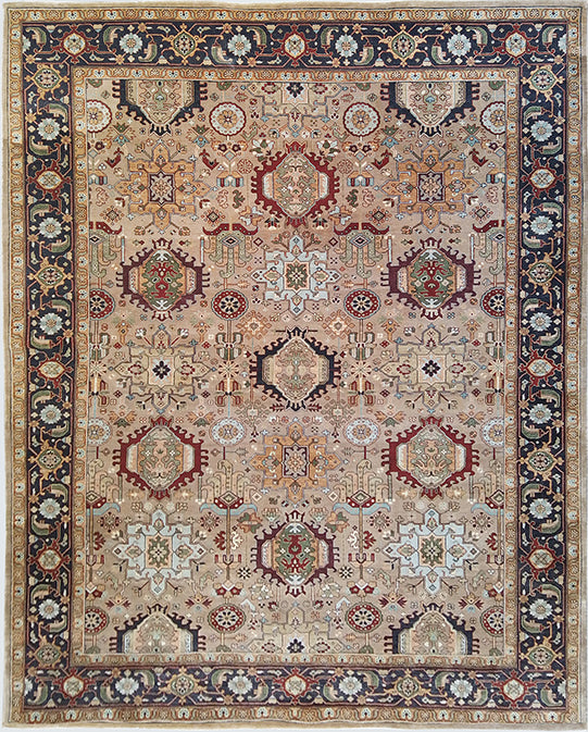 Hands DL 1306 Beige Brown Luxury Carpet - 100% Wool, Hand Knotted (9'3" x 11'9")