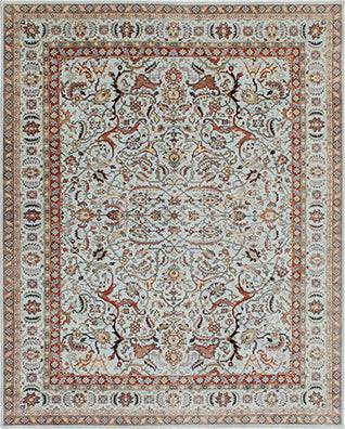 Hands DL 1319 Aqua Luxury Carpet - 100% Wool, Hand Knotted (8' x 10')