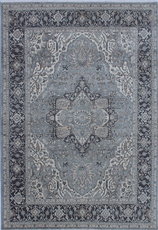 Hands P 4774 Silver Grey Luxury Carpet - 100% Wool, Hand Knotted (8' x 10')