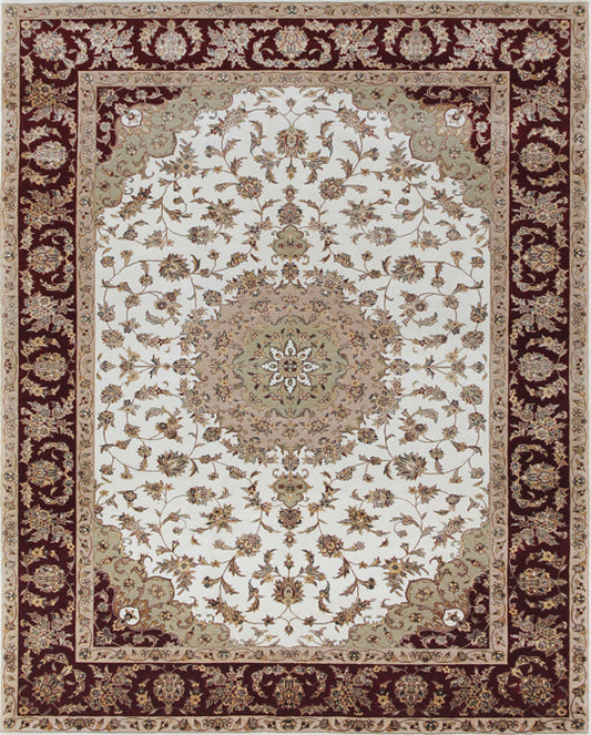 Hands P 109 Multi Luxury Carpet - Wool & Botanical Silk, Hand Knotted (5'6" x 8')