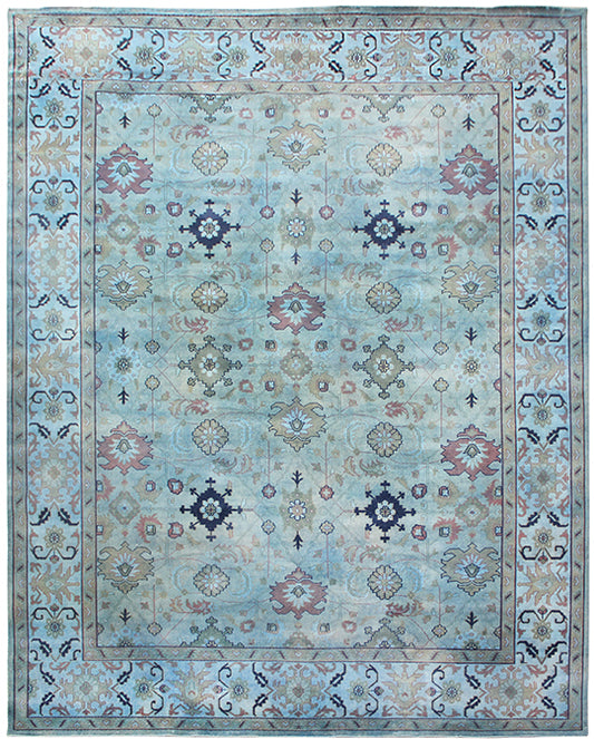 Hands P 1194 Blue Luxury Carpet - 100% Wool, Hand Knotted (9' x 12')