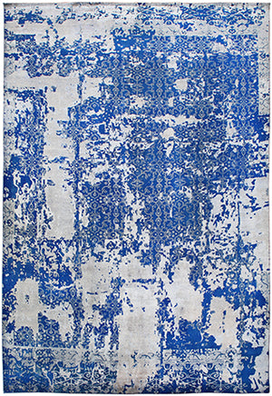 Hands P 2529 Blue Taupe Luxury Carpet - Wool & Bamboo Silk, Hand Knotted (10' x 14')